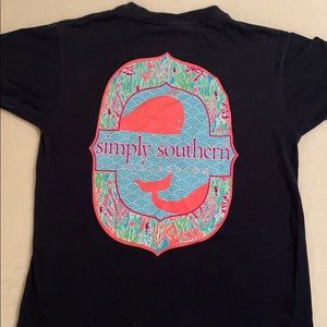 Girl's YMedium Navy Blue Simply Southern Shirt